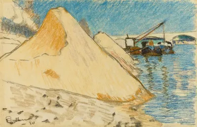 Tas De Sable Au Bord De La Seine
