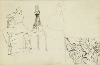 Tassels Seated Figure From Behind Chair Thumbnail Study Of Charging Chasseur