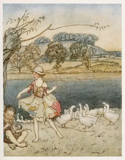 Tattercoats Dancing While The Gooseherd Pipes
