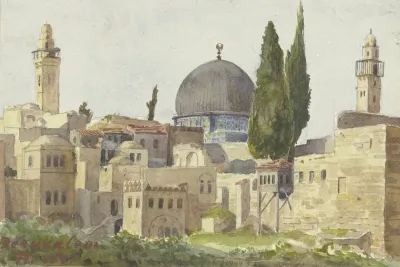 Teilansicht Von Jerusalem Blick Auf Die Omar Moschee