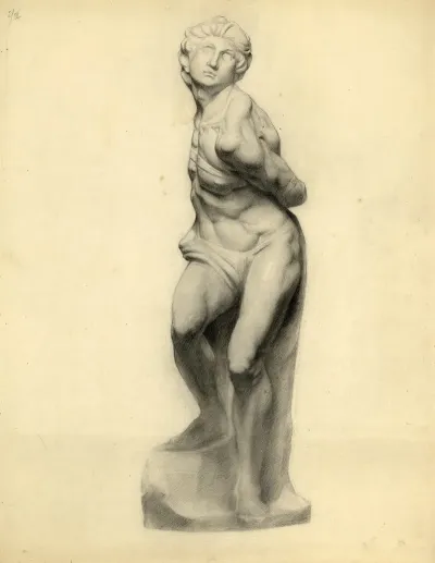 Tekening Van Staand Klassiek Beeld