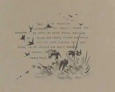 Tekstblad Met Zwaluwen