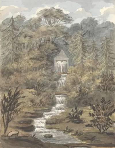 Temple And Falls Sezincote
