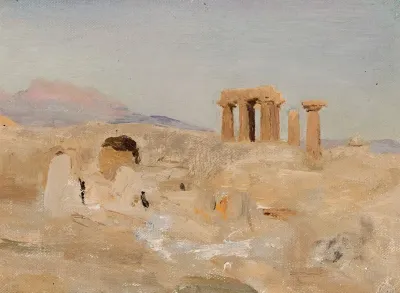 Temple Of Apollo And Mount Parnassus In Corinth From The Journey To Greece 2