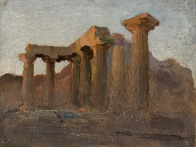 Temple Of Apollo In Corinth At Sunrise From The Journey To Greece