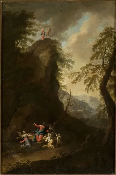 Temptation Of Christ And Attending Angels