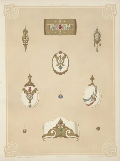 Ten Designs For Jewelry Including Gold Bracelet With Word Anona In Jewels