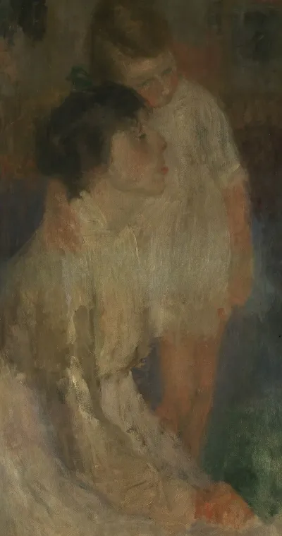 Tenderness Or Portrait Of Maria Ide And Suzanne Daeye Cook And Daughter Of The Artist
