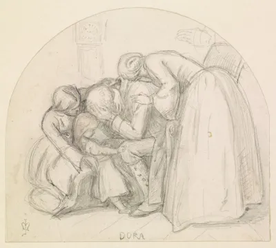Tennysons Dora Study Of Mary Child And Dora Comforting Their Father