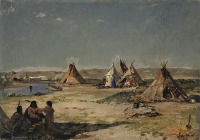 Tent Camp Of The Indians At The Laramie