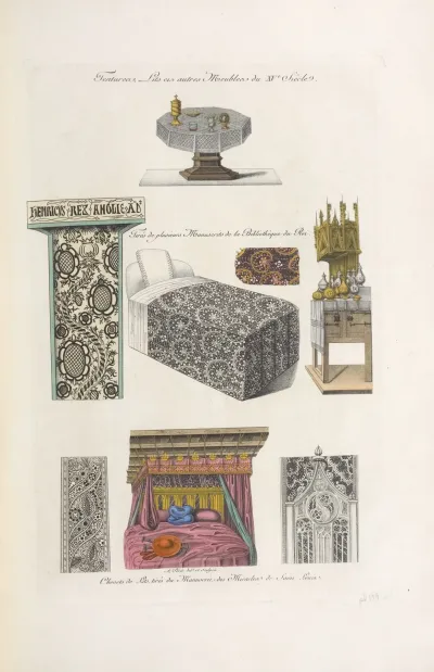 Tentures Lits Et Autres Meubles Du Xve Siecle Tires De Plusieurs Manuscrits De La Bibliotheque Du Roi