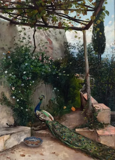 Terrace With Peacock The Alhambra