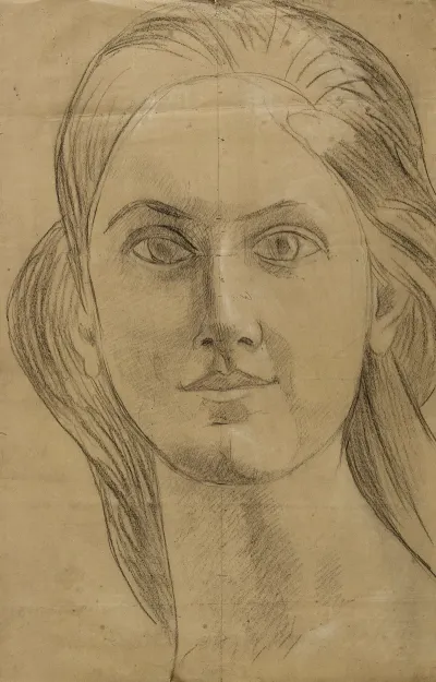 Tete De Femme Aux Cheveux Longs