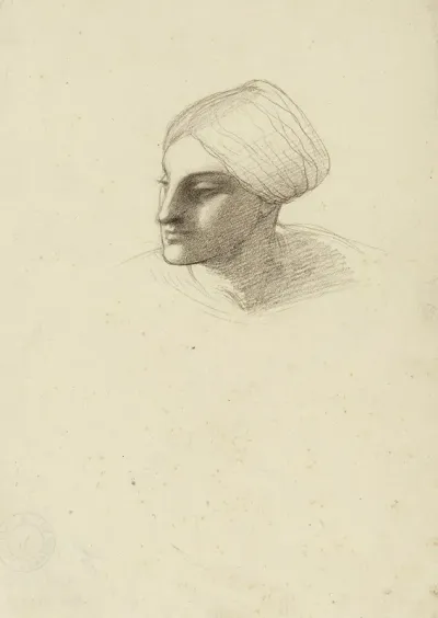 Tete De Femme De Trois Quarts A Gauche