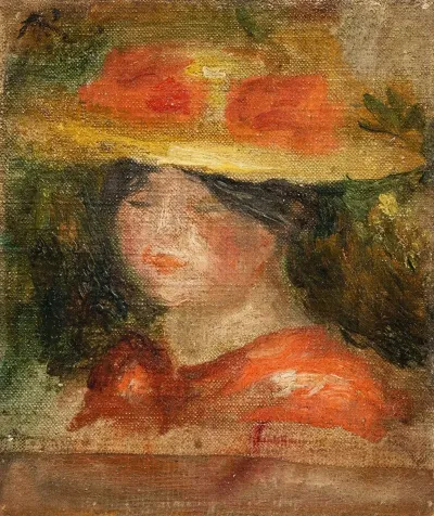 Tete De Femme En Chapeau