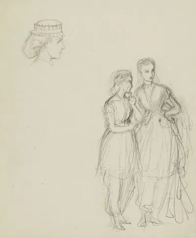 Tete De Femme Et 2 Femmes En Pied