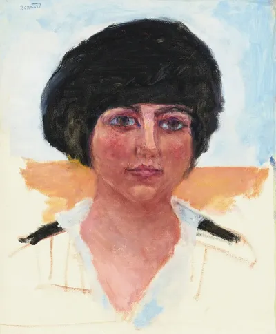 Tete De Femme Toque Noire Mme Lucienne Dupuy De Frenelle Etude