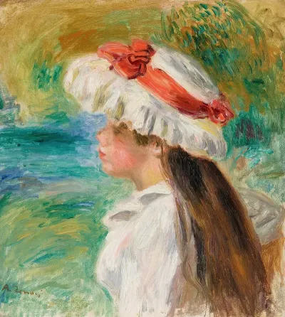 Tete De Jeune Fille Coiffee Dun Chapeau De Jardin