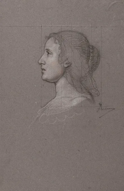 Tete De Profil De Femme A Droite De La Precedente