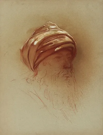 Tete Dhomme Barbu Portant Un Turban