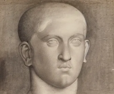 Tete Dhomme De Face Platre