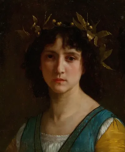 Tete Ditalienne Avec Une Couronne De Laurier Head Of An Italian Girl With A Laurel Wreath