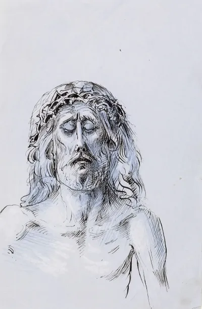 Tete Du Christ Avec La Couronne Depines