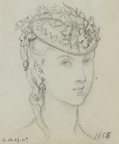 Tete Feminine Avec Coiffe Fleurie 2