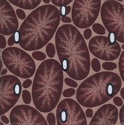 Textile Design With Scattered Ovals