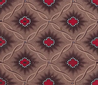 Textile Design With Vertical Vermicular Strips Of Pearls Separated By Chevron Stripes