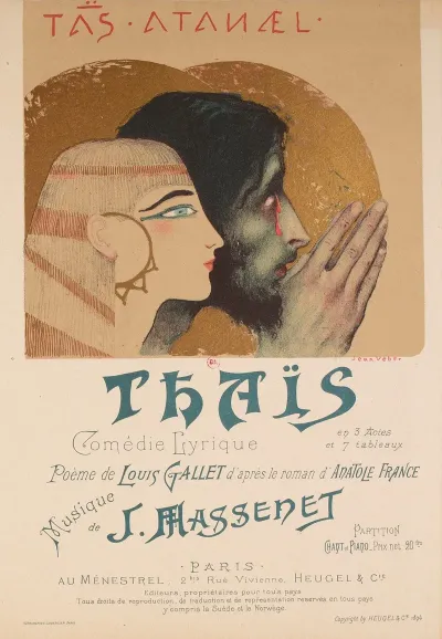 Thais Couverture Du Livret De La Comedie Lyrique De Jules Massenet
