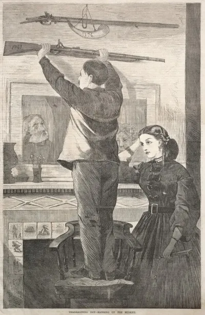 Thanksgiving Day Hanging Up The Musket