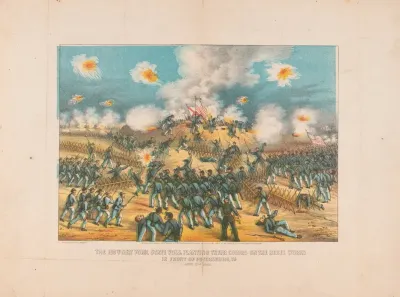 The 109th New York State Vols Planting Their Colors On The Rebel Works In Front Of Petersburg Va April 2nd 1865