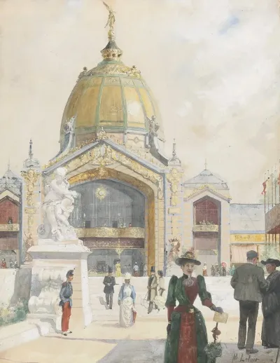 The 1900 Worlds Fair Exhibition On The Champ De Mars