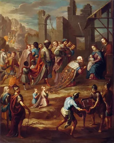 The Adoration Of The Kings With Viceroy Pedro De Castro Y Figueroaduke Of La Conquista