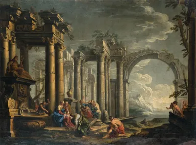 The Adoration Of The Magi In A Landscape With Ruins