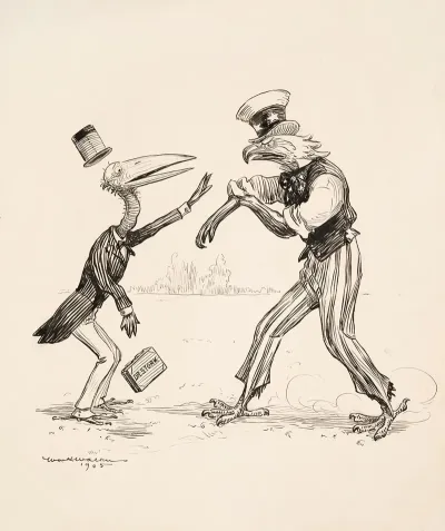 The American Eagle Prepares To Fight A Scared Dr Stork