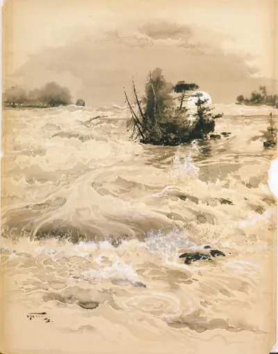 The American Rapids By Moonlight