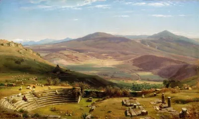The Amphitheatre Of Tusculum And Albano Mountains Rome