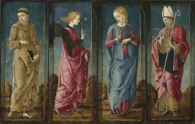 The Annunciation With Saint Francis And Saint Louis Of Toulouse Four Panels