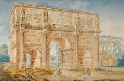 The Arch Of Constantine And Part Of The Colosseum