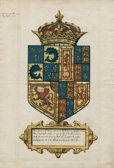The Armes Of Mary Queene Dolphines Of Ffraunce Sent Out Of Ffraunce In July 1559