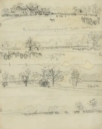 The Army Marching Past Todds Tavern