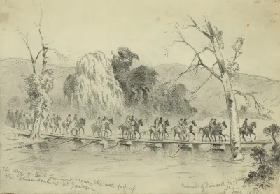 The Army Of General Fremont Crossing The North Fork Of The Shenandoah At Mt Jackson Pursuit Of Stonewall Jackson