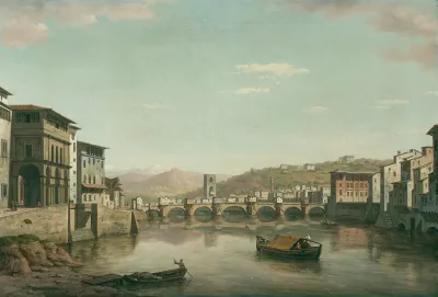 The Arno Towards The Ponte Alle Grigio