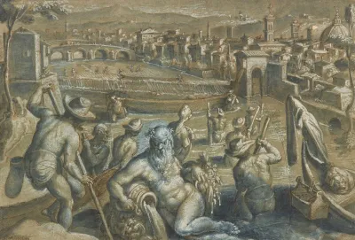 The Arno With Fishermen