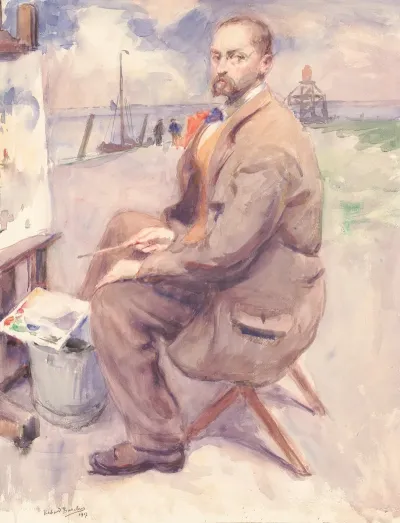 The Artist Painting By The Sea