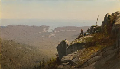 The Artist Sketching At Mount Desertmaine