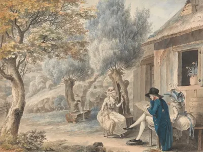 The Artist Sketching Mlle De St Legier As A Shepherdess