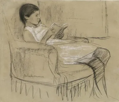 The Artists Daughter Kathe Reading In A Chair